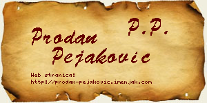 Prodan Pejaković vizit kartica